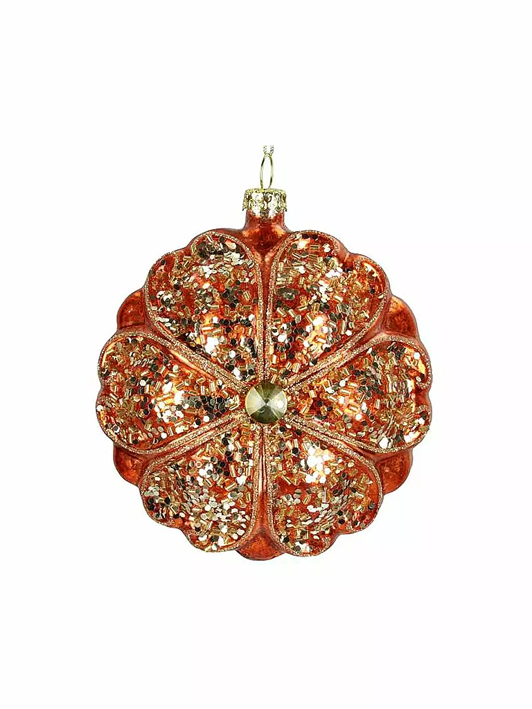 KERSTEN | Weihnachtsschmuck  Blume 10cm | orange