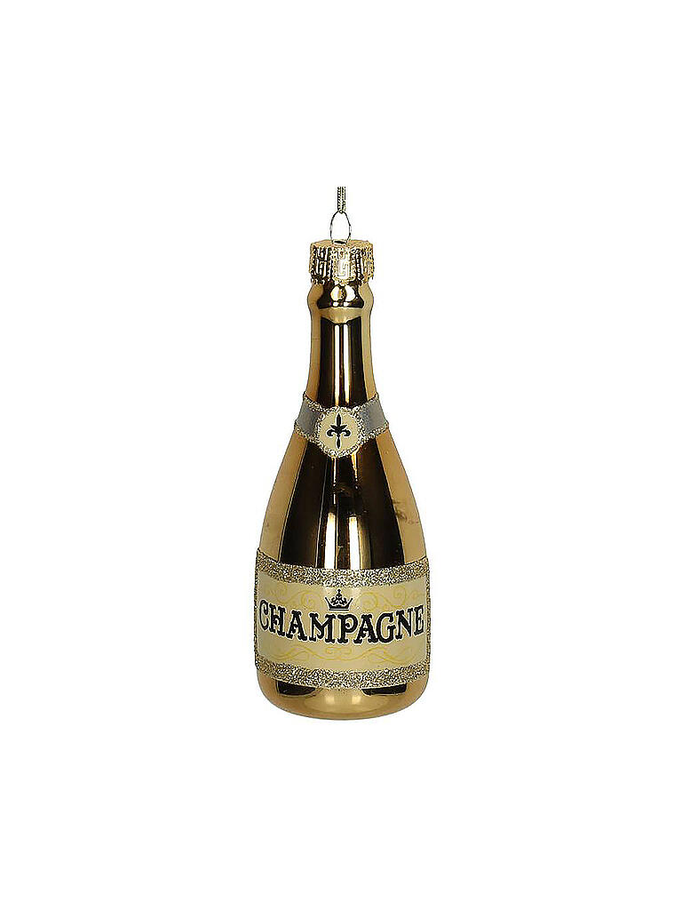 KERSTEN | Weihnachtsschmuck  Champagne Flasche 15cm | gold