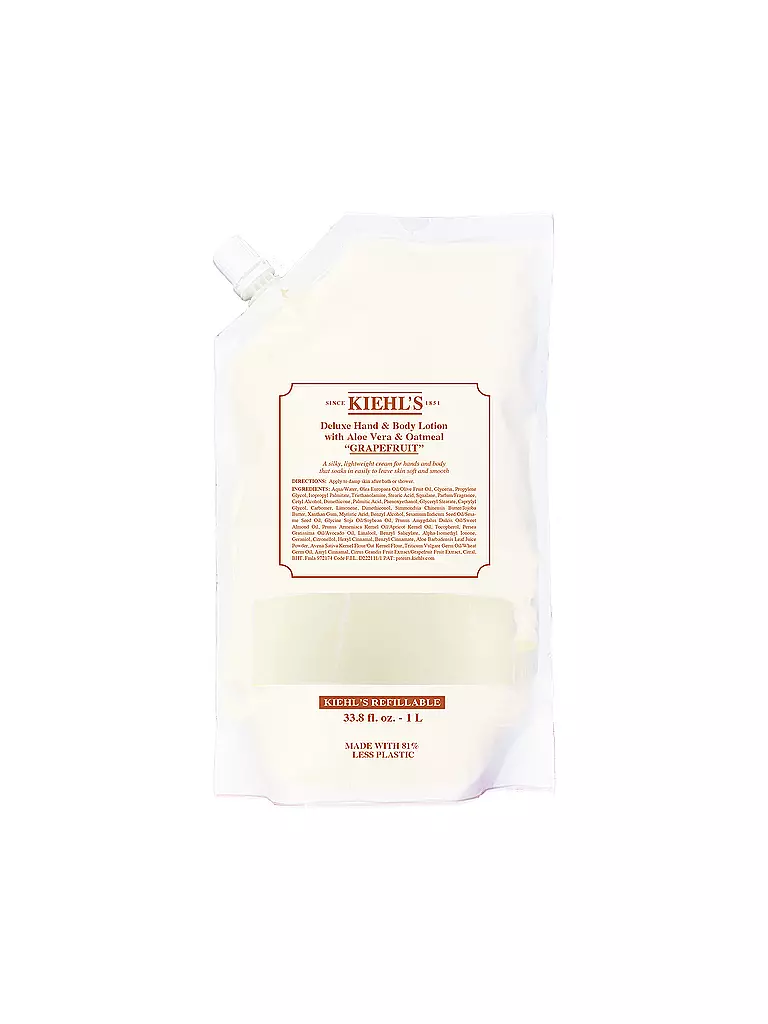 KIEHL'S | Hand & Body Lotion  Grapefruit 1000ml Refillable Pouch | keine Farbe