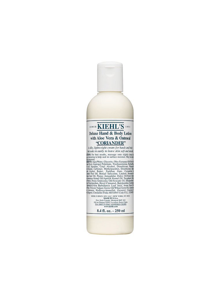 KIEHL'S Deluxe Hand & Body Lotion with Aloe Vera & Oatmeal - Coriander 250ml