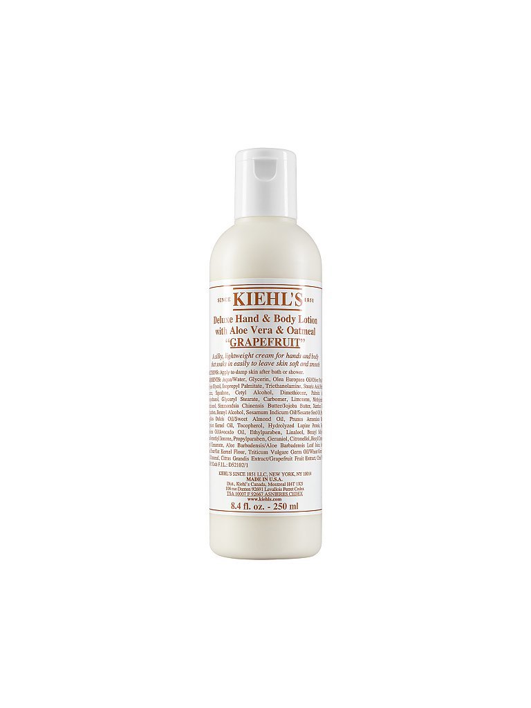KIEHL'S Deluxe Hand and Body Lotion with Aloe Vera and Oatmeal - Grapefruit 250ml