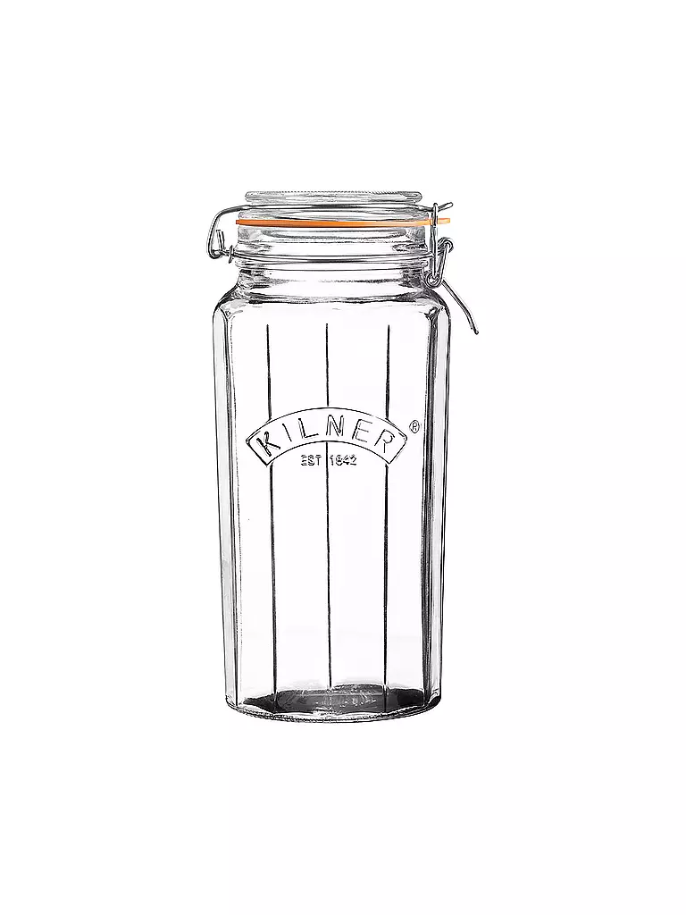 KILNER | Drahtbügelglas Kilner facettiert 1,8l | transparent