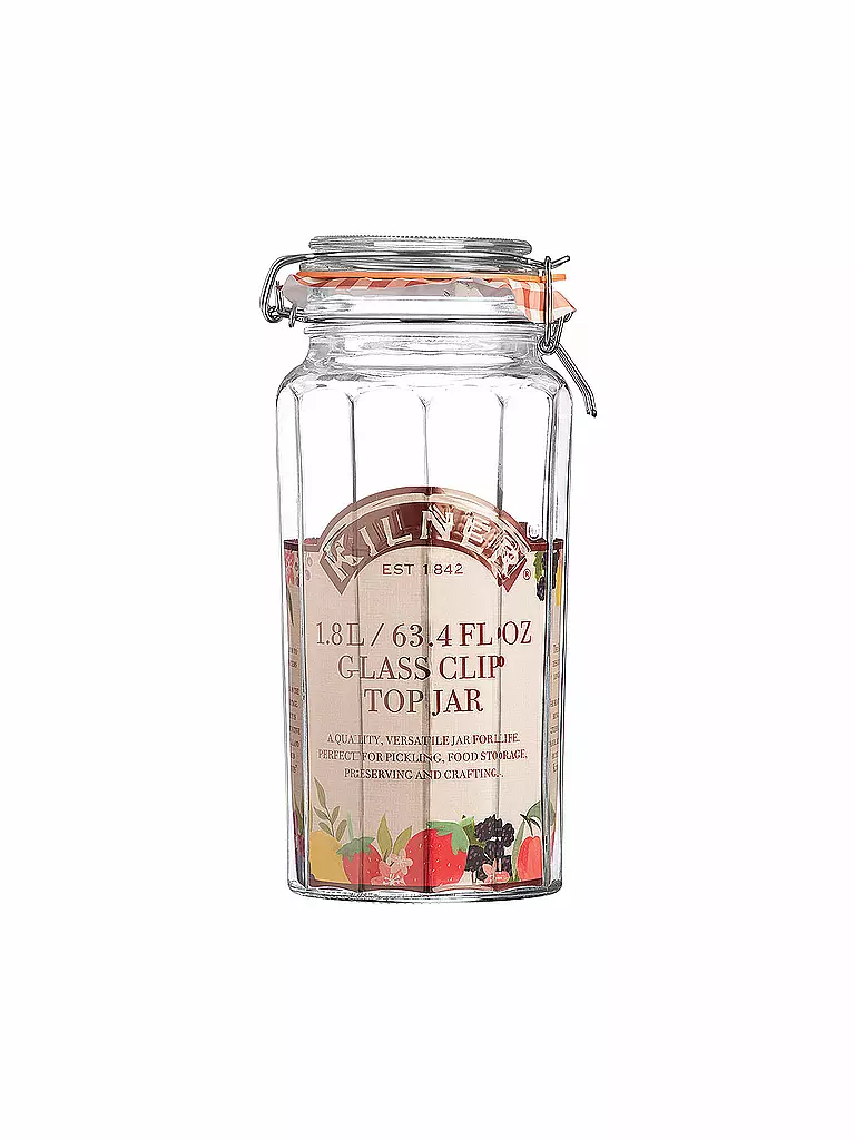 KILNER | Drahtbügelglas Kilner facettiert 1,8l | transparent