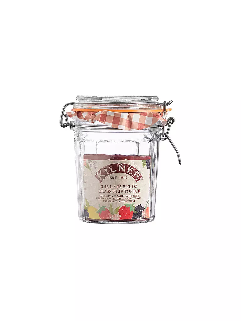 KILNER | Drahtbügelglas Kilner facettiert 450ml | transparent