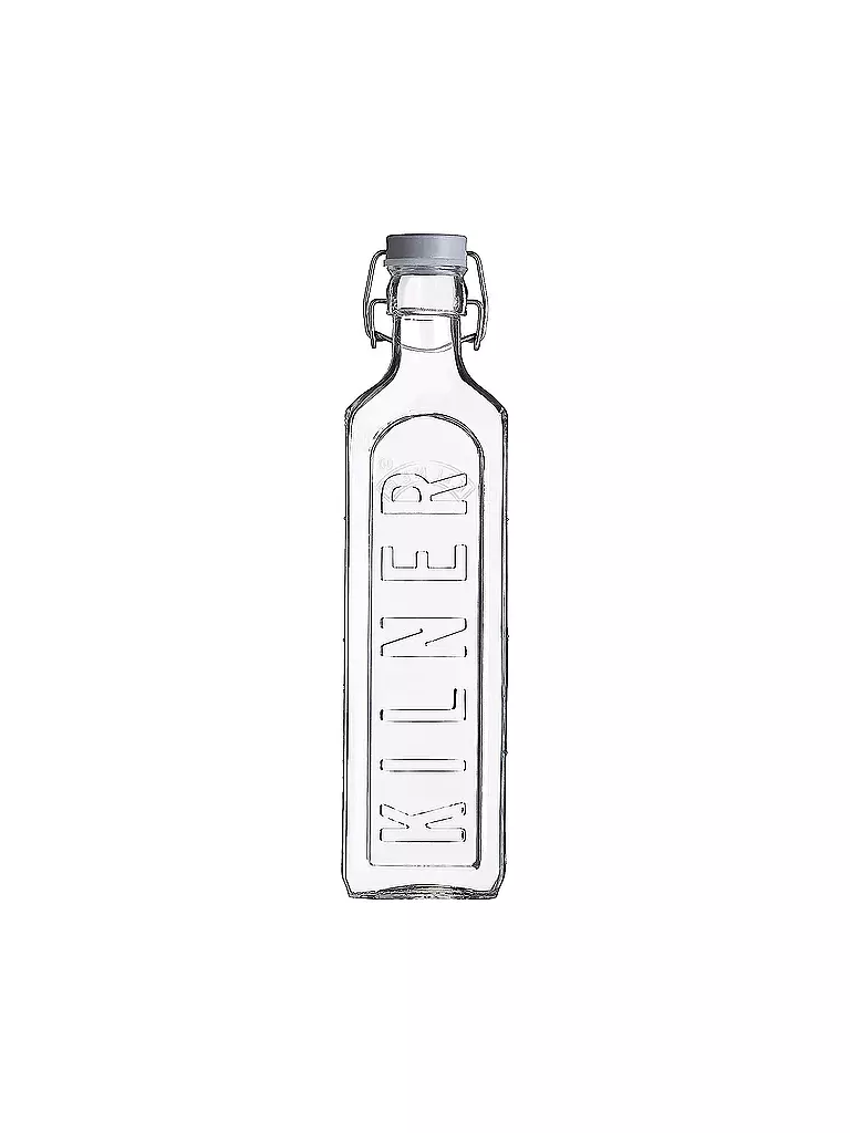 KILNER | Glasflasche mit Bügelverschluss 1l eckig Glas | transparent