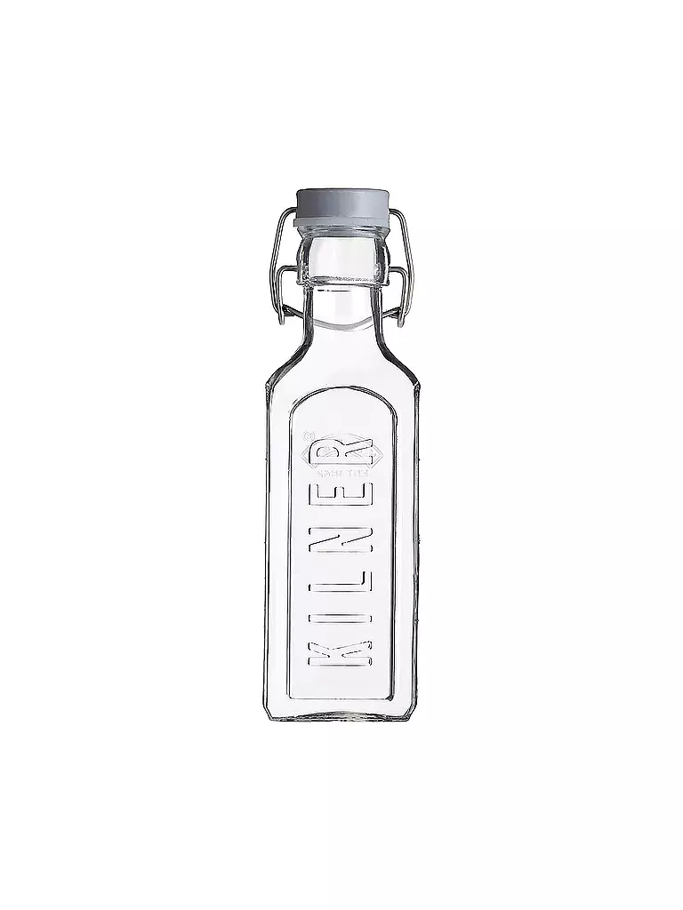 KILNER | Glasflasche mit Bügelverschluss 300ml eckig Glas | transparent