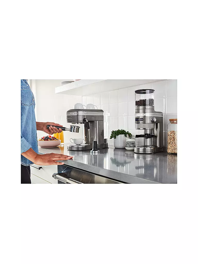 KITCHENAID | Kaffeemühle Artisan 5KCG8433EMS Medaillonsilber | schwarz