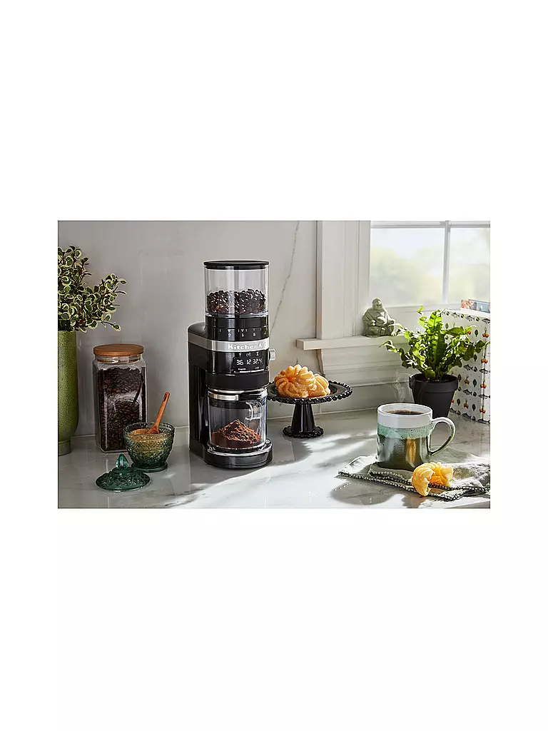 KITCHENAID | Kaffeemühle Artisan 5KCG8433EOB Onyx Schwarz | silber