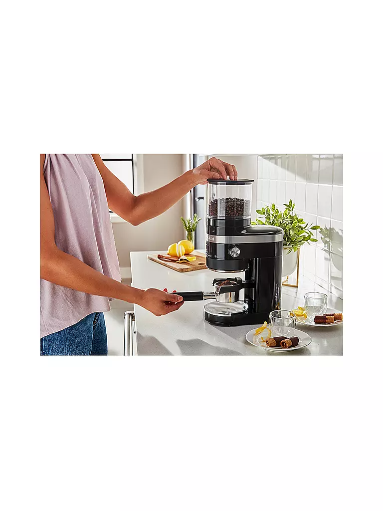 KITCHENAID | Kaffeemühle Artisan 5KCG8433EOB Onyx Schwarz | silber