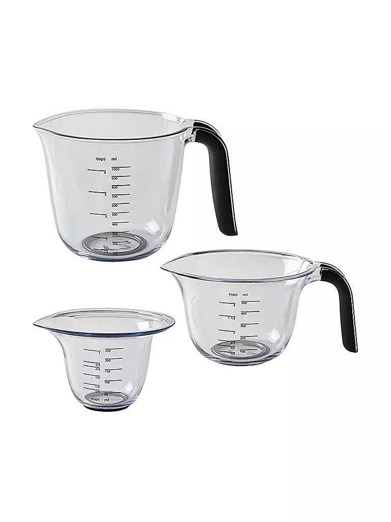 KITCHENAID | Messbecher VE12 Set 3tlg Schwarz | transparent