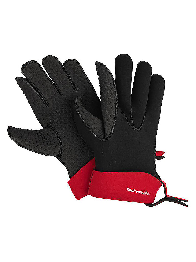 KITCHENGRIPS Fingerhandschuh 28cm Schwarz/Rot schwarz