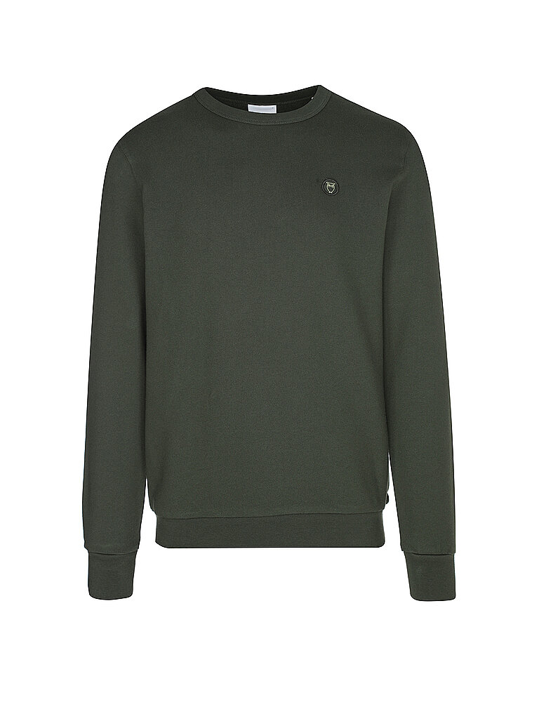 KNOWLEDGE COTTON APPAREL Sweater ERIK dunkelgrün | S