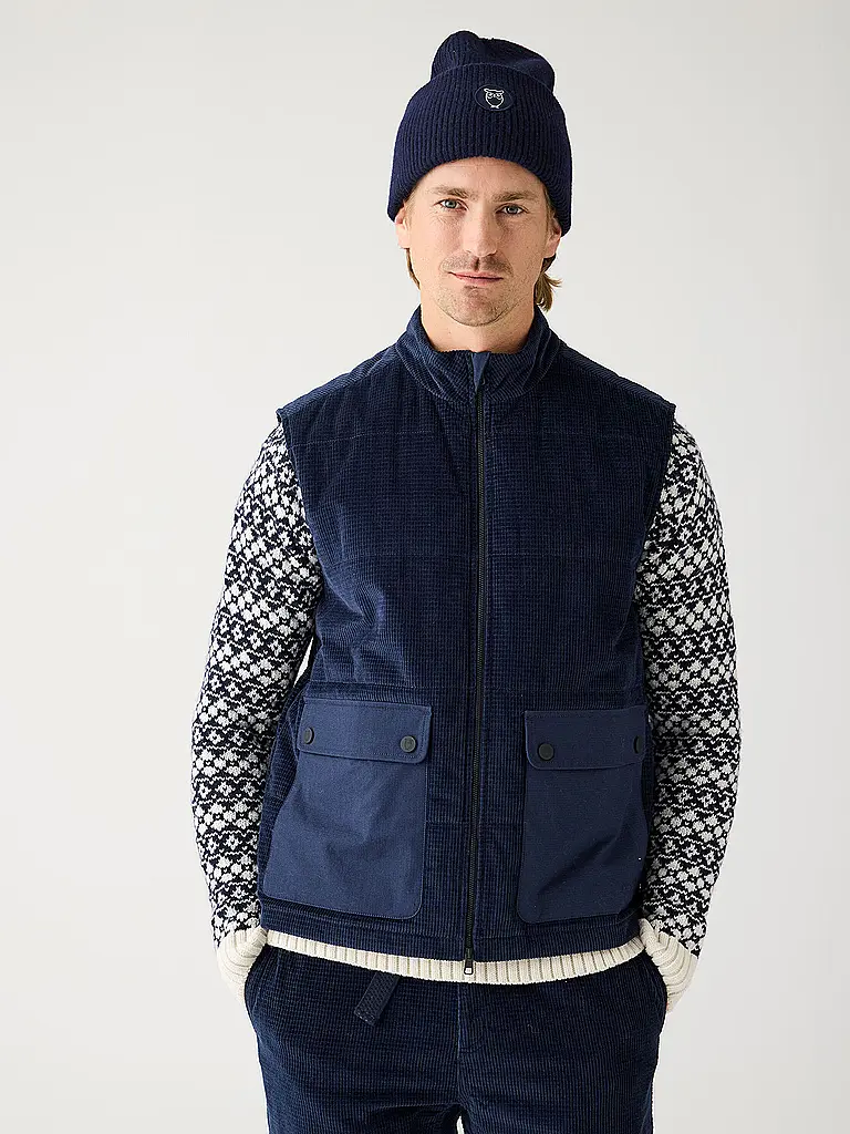 KNOWLEDGE COTTON APPAREL | Cordgilet | Blau