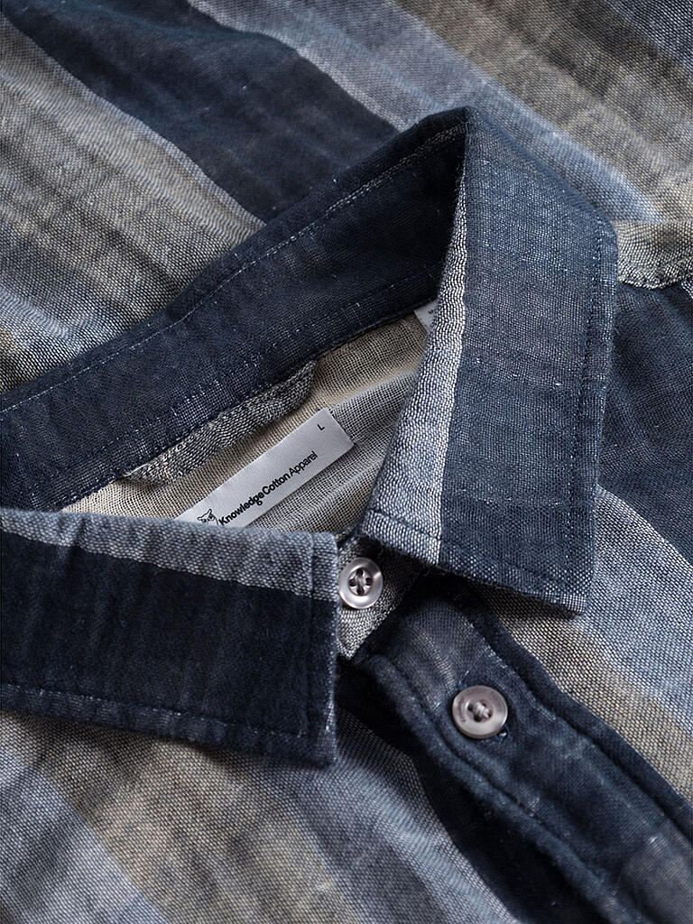 KNOWLEDGE COTTON APPAREL | Hemd Relaced Fit  | blau