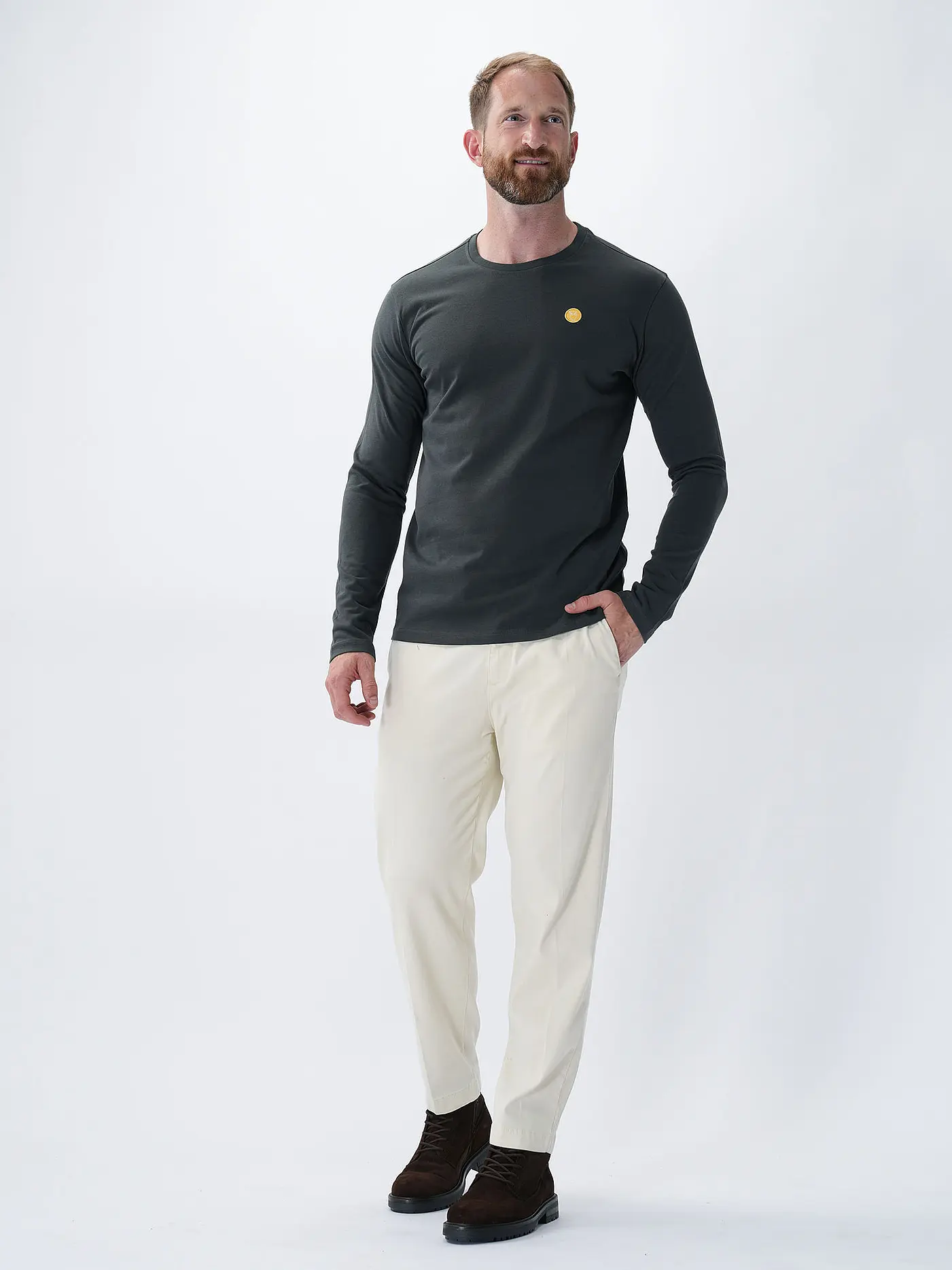 KNOWLEDGE COTTON APPAREL | Langarmshirt  | grau