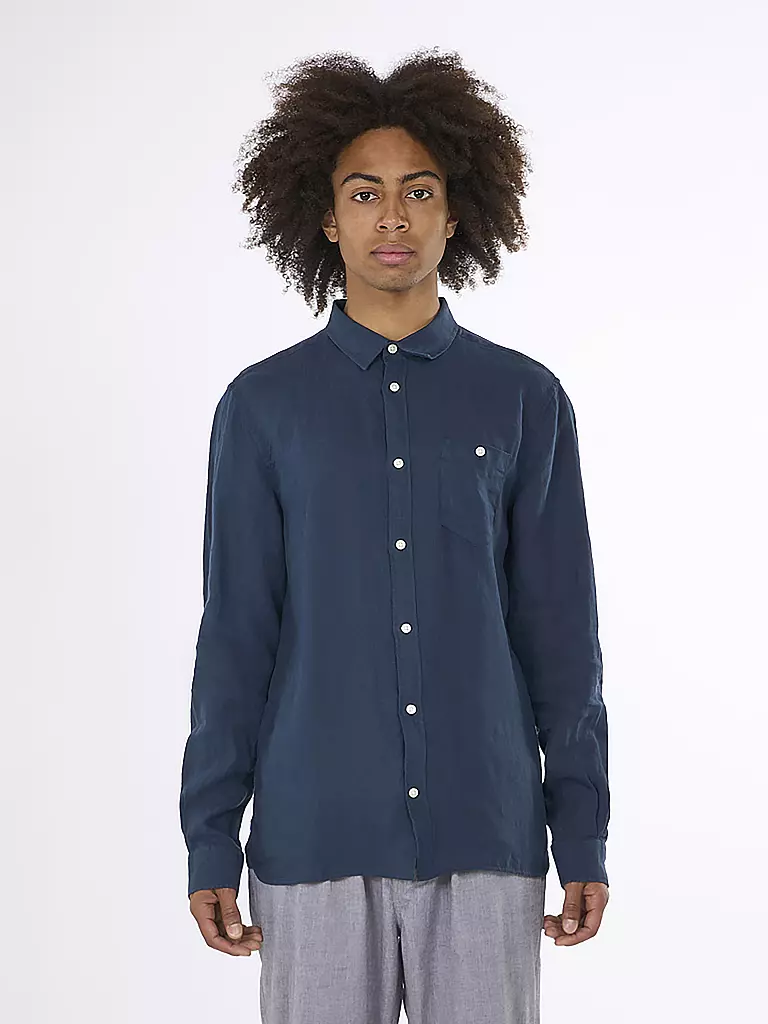 KNOWLEDGE COTTON APPAREL | Leinenhemd  Regular Fit  | blau
