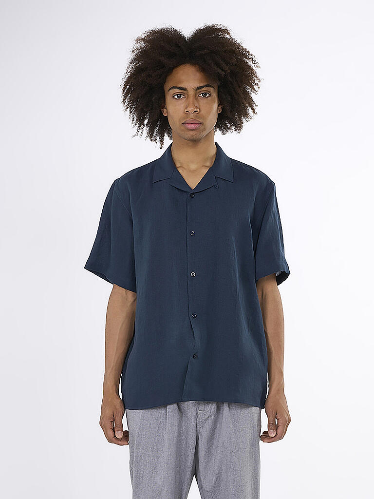KNOWLEDGE COTTON APPAREL | Leinenhemd Regular Fit  | blau