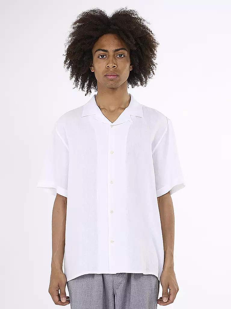 KNOWLEDGE COTTON APPAREL | Leinenhemd Regular Fit  | weiss