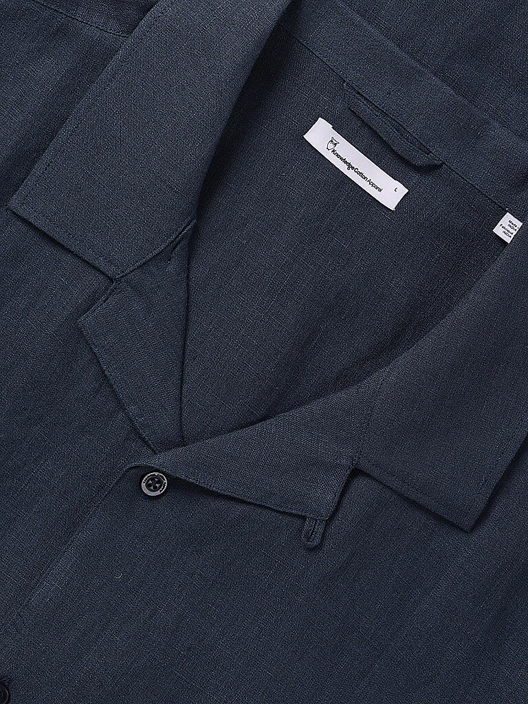 KNOWLEDGE COTTON APPAREL | Leinenhemd Regular Fit  | blau
