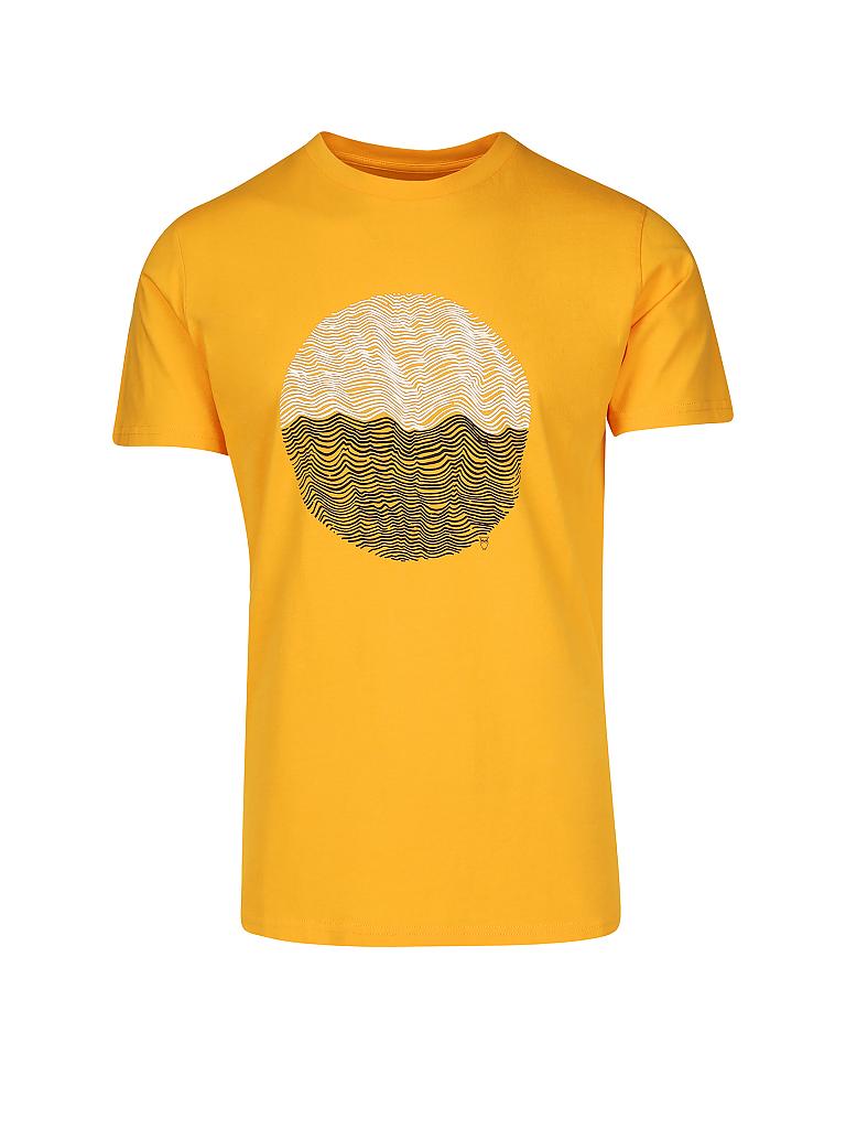 KNOWLEDGE COTTON APPAREL TShirt "Waves" gelb