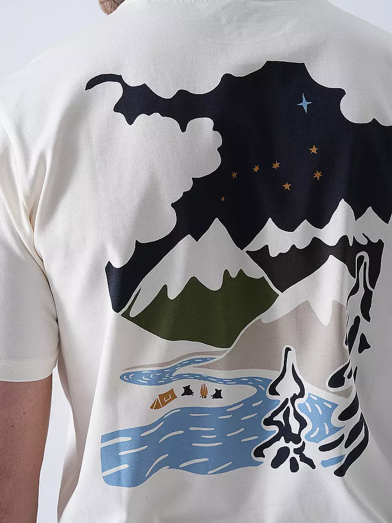 KNOWLEDGE COTTON APPAREL | T-Shirt BACKPRINT MOUNTAIN | 