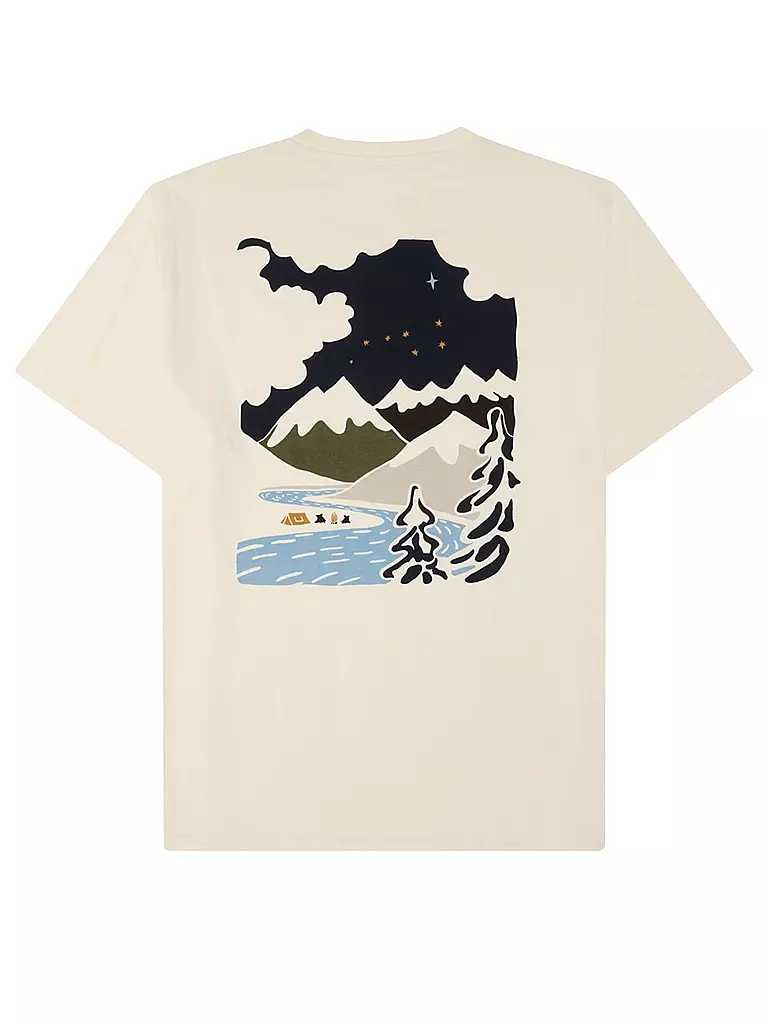 KNOWLEDGE COTTON APPAREL | T-Shirt BACKPRINT MOUNTAIN | 