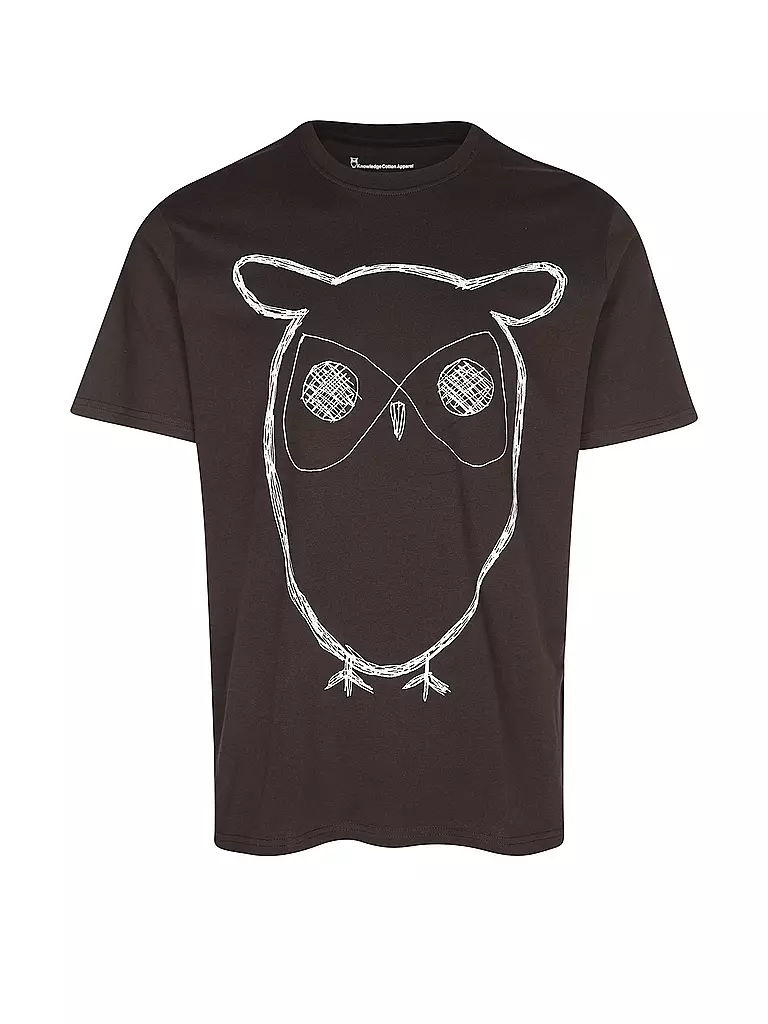KNOWLEDGE COTTON APPAREL | T-Shirt BIG OWL | braun