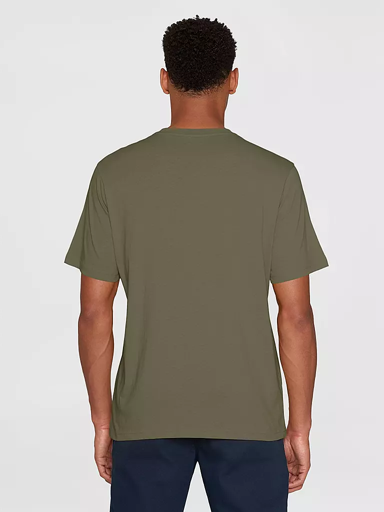 KNOWLEDGE COTTON APPAREL | T-Shirt BIG OWL | olive