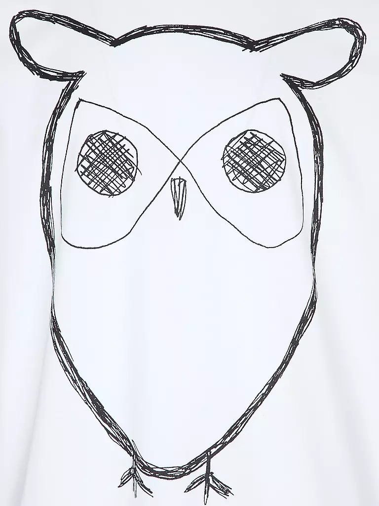 KNOWLEDGE COTTON APPAREL | T-Shirt BIG OWL | weiss