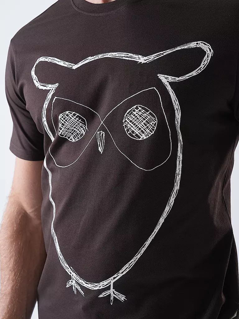 KNOWLEDGE COTTON APPAREL | T-Shirt BIG OWL | dunkelblau