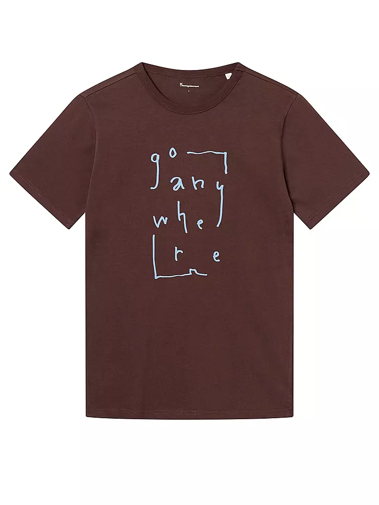 KNOWLEDGE COTTON APPAREL | T-Shirt GO ANYWHERE | rot
