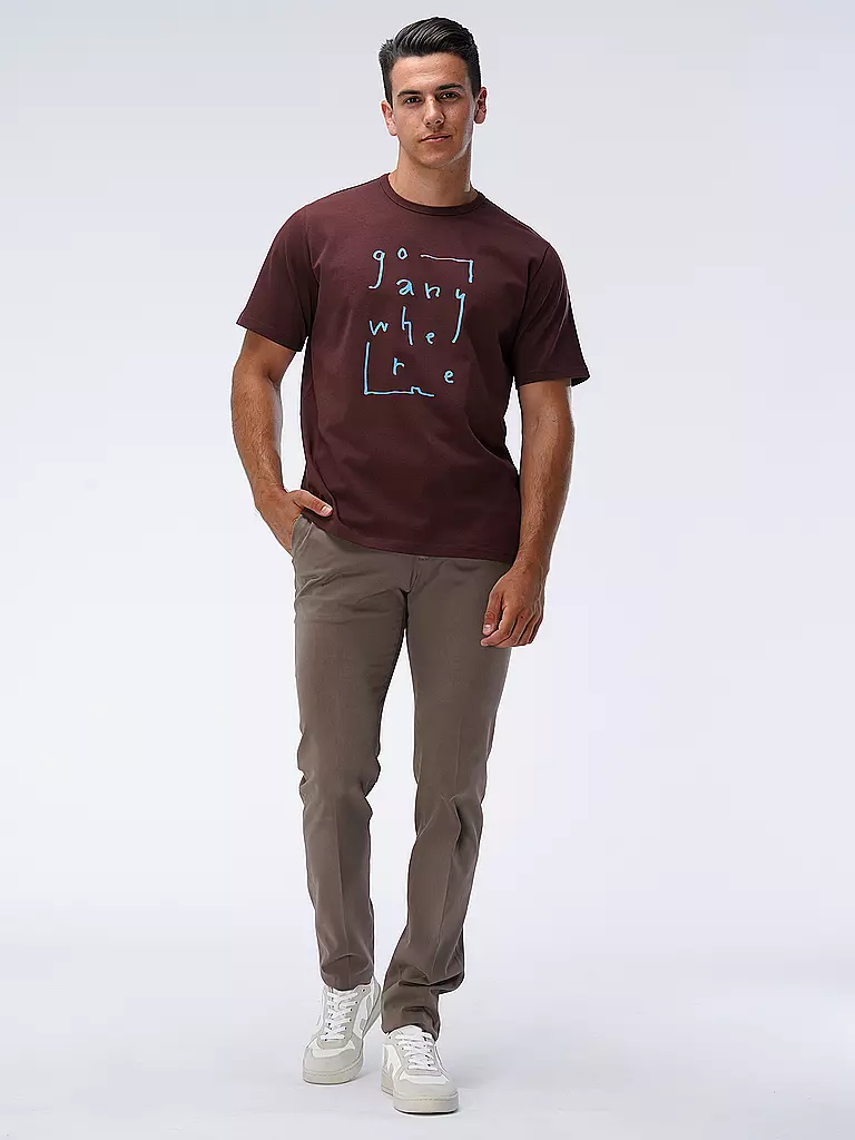KNOWLEDGE COTTON APPAREL | T-Shirt GO ANYWHERE | rot