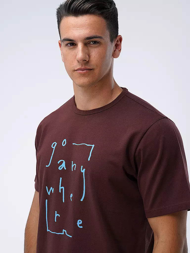 KNOWLEDGE COTTON APPAREL | T-Shirt GO ANYWHERE | rot