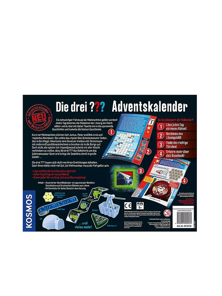 KOSMOS | Die drei Fragezeichen - Adventskalender 2023 | keine Farbe