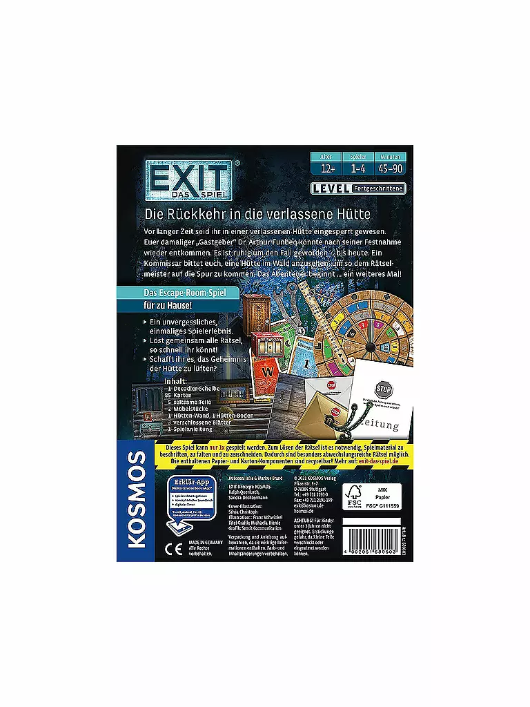 KOSMOS | EXIT® - Das Spiel: Die Rückkehr in die verlassene Hütte | keine Farbe