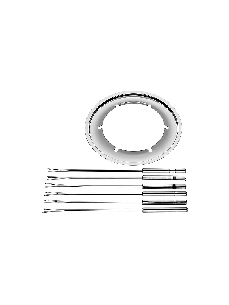 Swissmar Edelstahl Fondue-Set 'Basel' - Für Fleisch, Käse, Schokolade, Mit Keramikeinsatz & 6 Gabeln (1,6 L / 0,8 L)