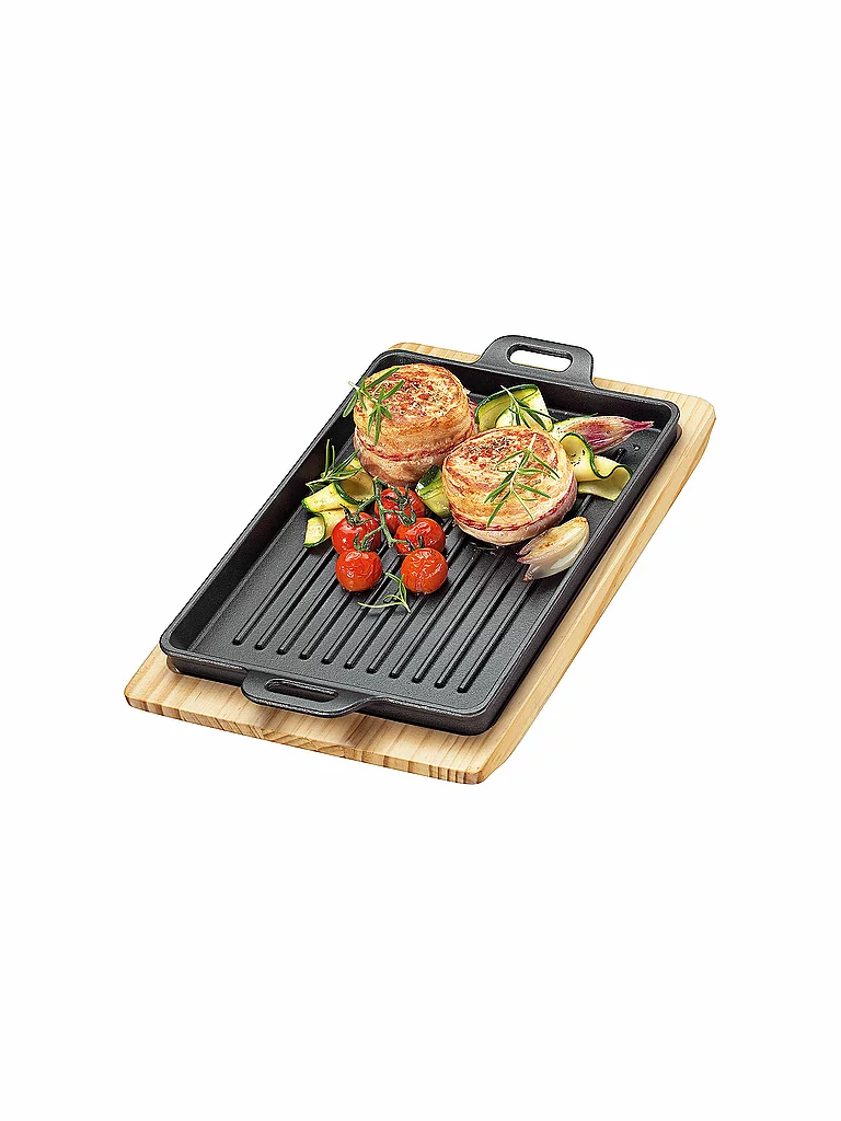 KÜCHENPROFI Grill- / Servierplatte 32x22xm Guss / Schwarz schwarz