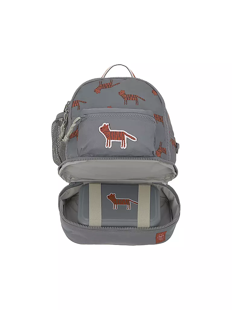 LÄSSIG | Kindergarten Rucksack Mini Safari Tiger | grau