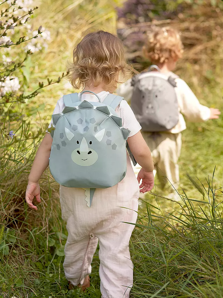 LÄSSIG | Kindergarten Rucksack Tiny About Friends Dino | grau