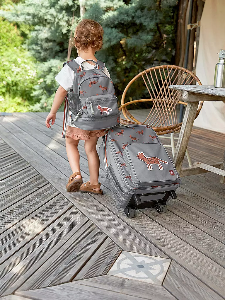 LÄSSIG | Kinderkoffer - Trolley Safari Tiger | grau