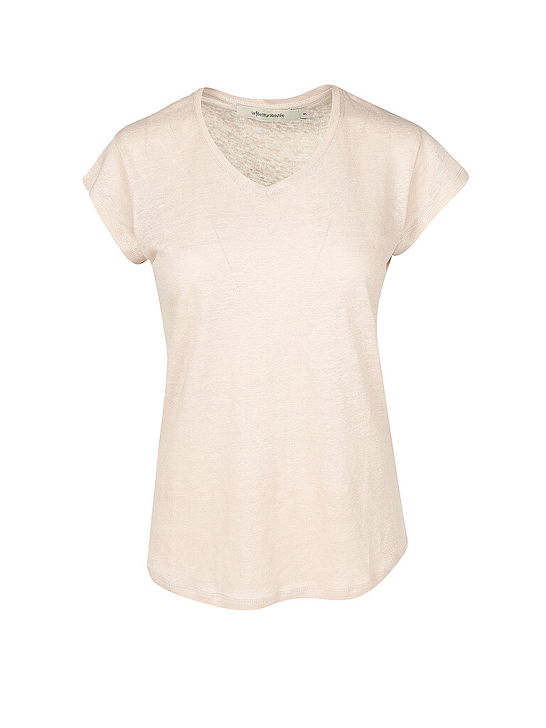 LA FEE MARABOUTEE Leinen T Shirt Davia creme | XS