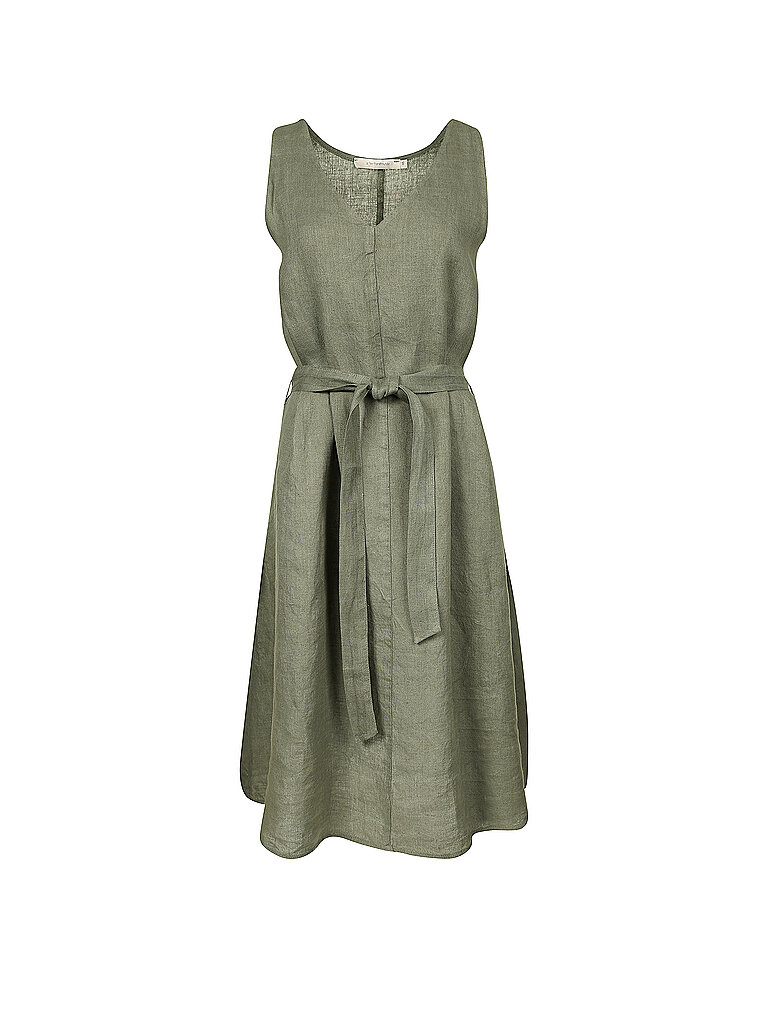 LA FEE MARABOUTEE Leinen Kleid Nelya olive | 34