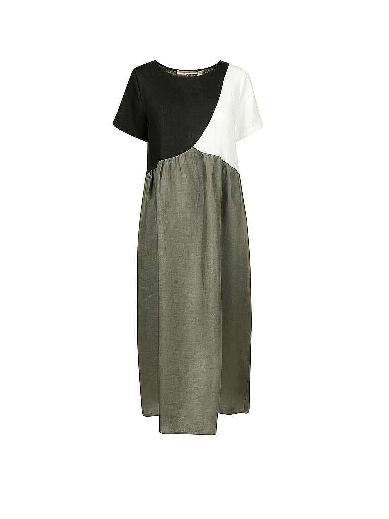 LA FEE MARABOUTEE Leinen Midikleid Nelita olive | 34