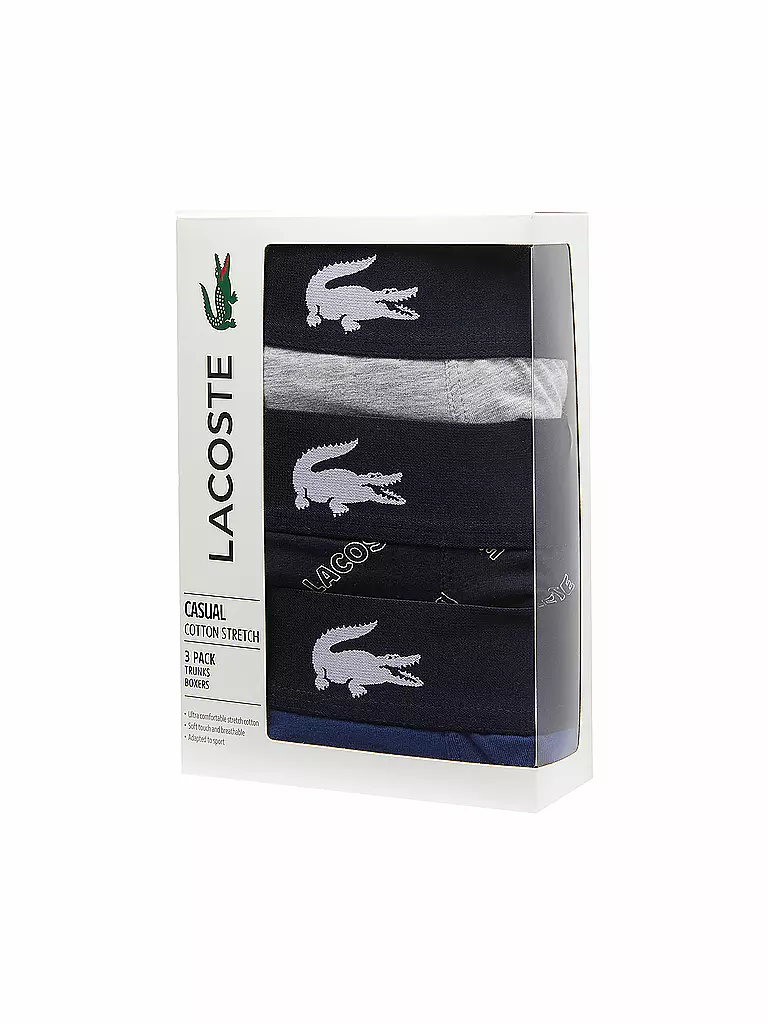 LACOSTE | Pants 3er Pkg blau grau gemustert | bunt