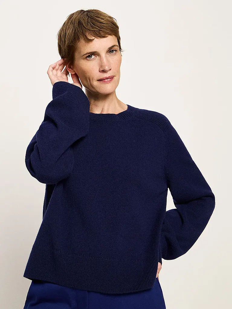LANIUS | Pullover Cropped Fit | dunkelblau