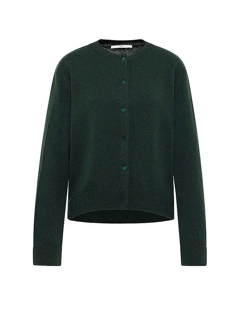LANIUS | Strickjacke Boxy Fit | dunkelgrün