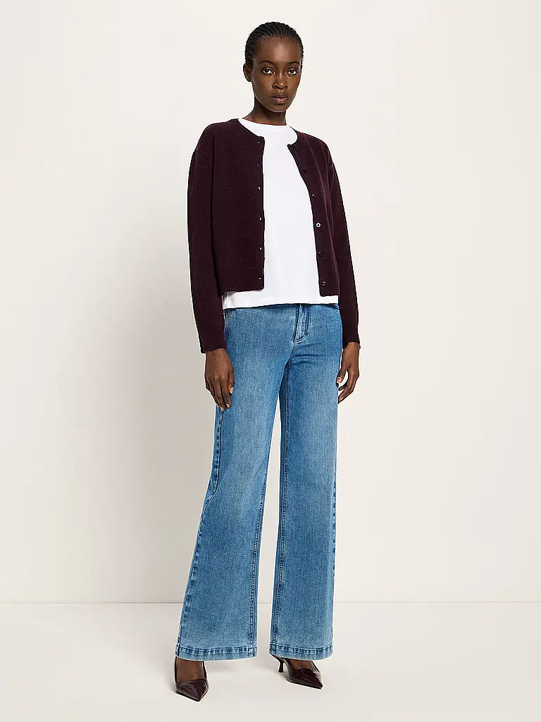 LANIUS | Strickjacke Boxy Fit | dunkelrot