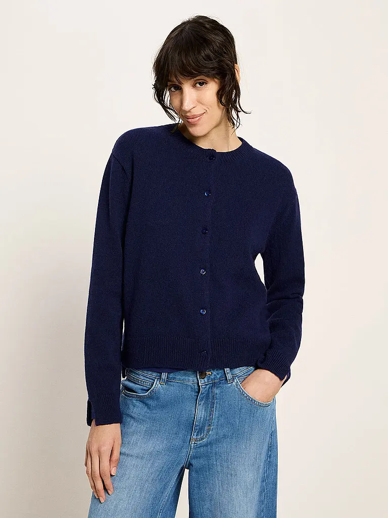 LANIUS | Strickjacke Boxy Fit | dunkelblau
