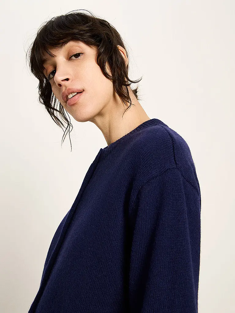 LANIUS | Strickjacke Boxy Fit | dunkelblau