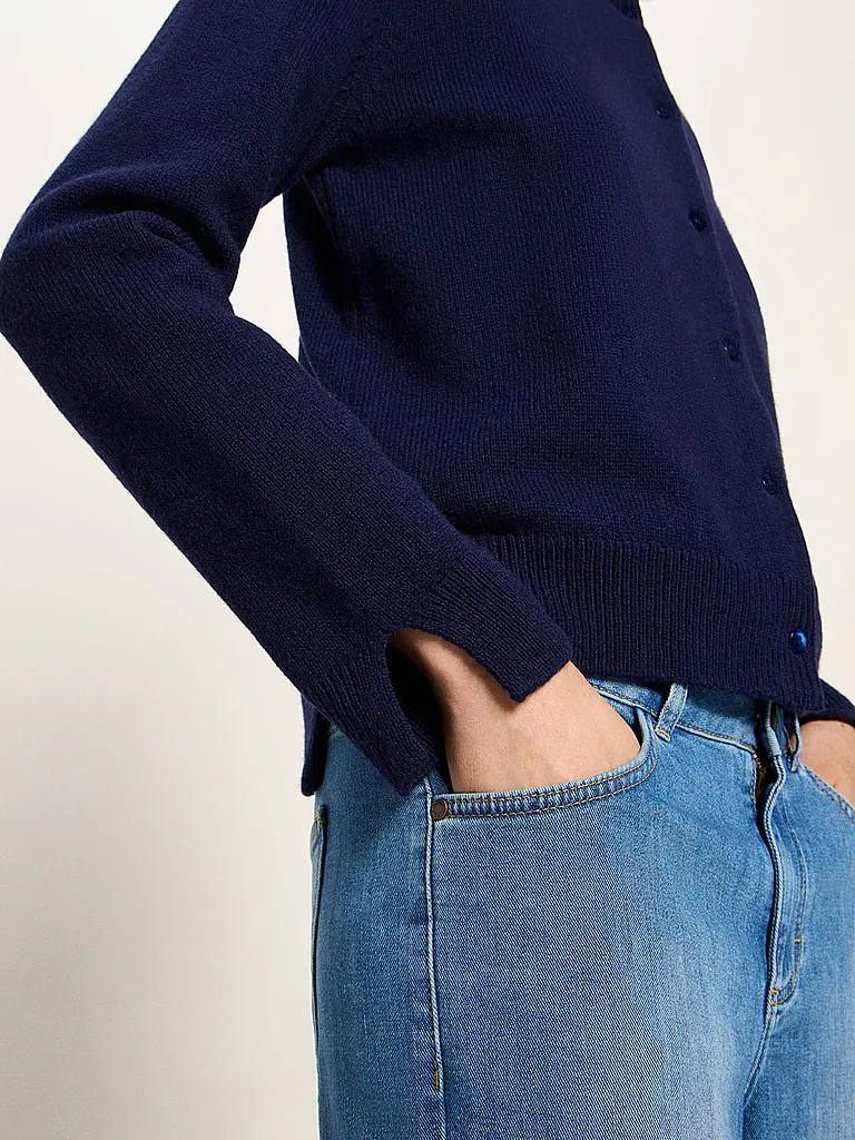 LANIUS | Strickjacke Boxy Fit | dunkelblau